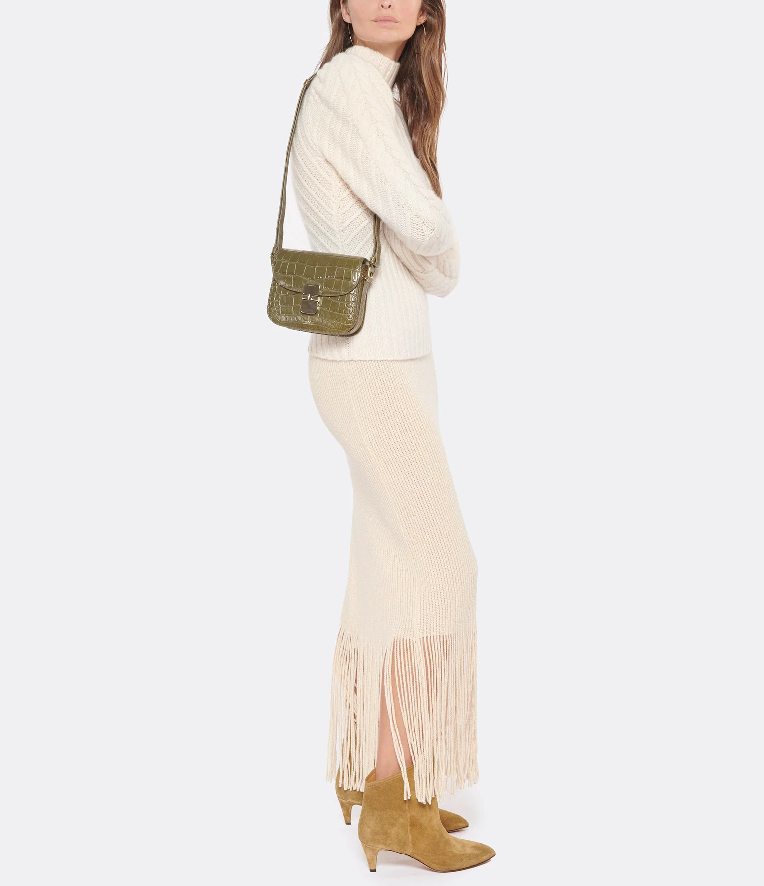 A.P.C. Sac Grace Mini Cuir Embossé Croco Olive 8 A.P.C. Sac Grace Mini Cuir Embossé Croco Olive – Image 6