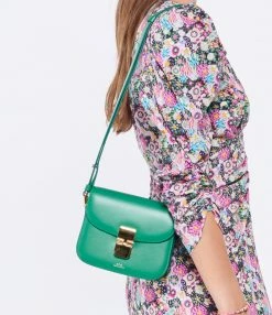 A.P.C. Sac Grace Mini Cuir Lisse Vert -jerome dreyfuss shop unnamed file 925