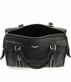 ZADIG & VOLTAIRE Sac Sunny Medium Cuir Grainé Noir -jerome dreyfuss shop unnamed file 929