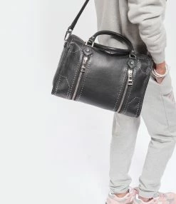 ZADIG & VOLTAIRE Sac Sunny Medium Cuir Grainé Noir -jerome dreyfuss shop unnamed file 931