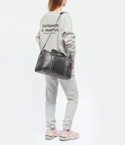 ZADIG & VOLTAIRE Sac Sunny Medium Cuir Grainé Noir -jerome dreyfuss shop unnamed file 932