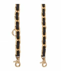 ZADIG & VOLTAIRE Bandoulière Chaîne Cuir Grainé Noir Doré