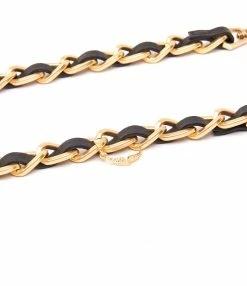 ZADIG & VOLTAIRE Bandoulière Chaîne Cuir Grainé Noir Doré -jerome dreyfuss shop unnamed file 941