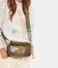 CLARIS VIROT Sac Lily Python Kaki Foncé -jerome dreyfuss shop unnamed file 953