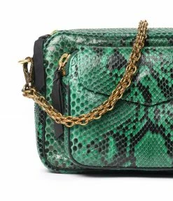 CLARIS VIROT Sac Charly Python Menthe -jerome dreyfuss shop unnamed file 958