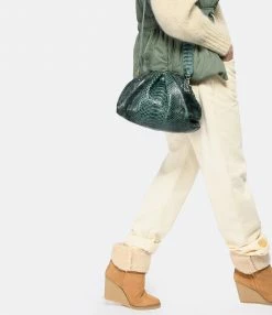 SISTA PARIS Sac Big Uniq Cuir Souple Python Vert -jerome dreyfuss shop unnamed file 966