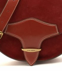 ISABEL MARANT Sac Botsy Cuir Suédé Rouge Foncé -jerome dreyfuss shop unnamed file 993