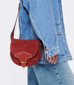 ISABEL MARANT Sac Botsy Cuir Suédé Rouge Foncé -jerome dreyfuss shop unnamed file 994